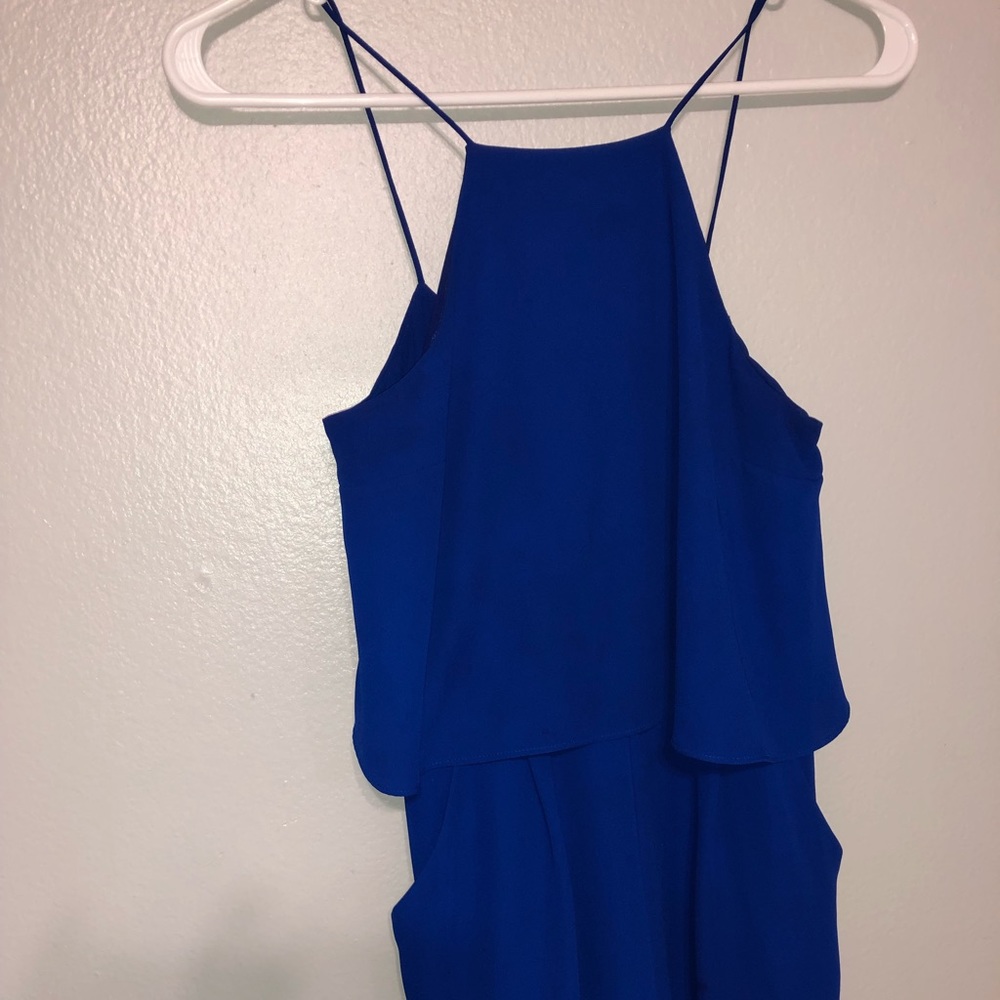 Royal blue halter express romper
